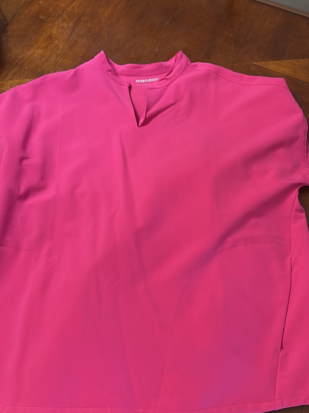 Mandala women’s scrub set in hot pink.
